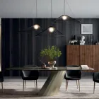 Naprawiono prostokątny stół ze stali i ceramiki Made in Italy - Spodnie Viadurini