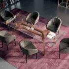 Naprawiono prostokątny stół z bardzo przezroczystego szkła i popiołu, wyprodukowany we Włoszech - północ Viadurini