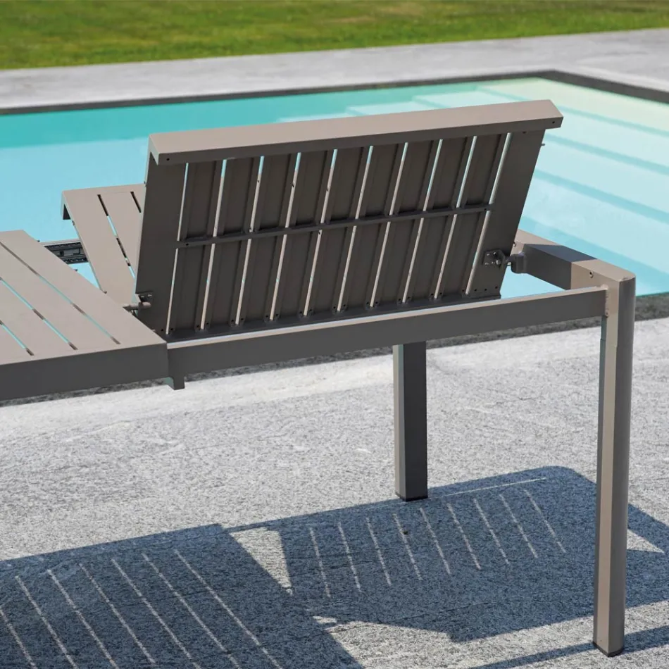 Stół ogrodowy rozkładany do 240 cm z aluminiową konstrukcją - Geoffroy Viadurini