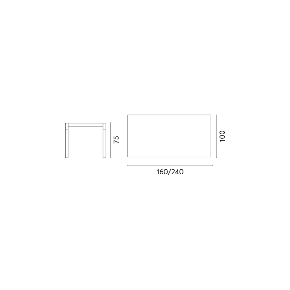 Stół ogrodowy rozkładany do 240 cm z aluminiową konstrukcją - Geoffroy Viadurini