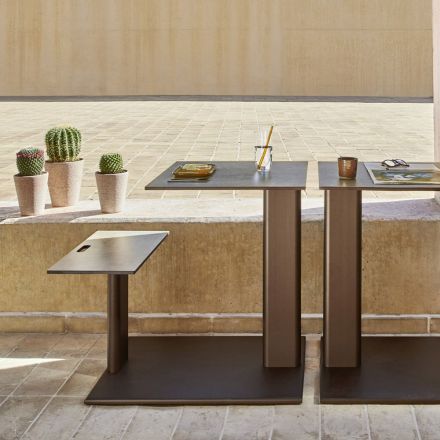 Stół ogrodowy z aluminiowym siedziskiem Made in Italy - Plinto by Varaschin Viadurini