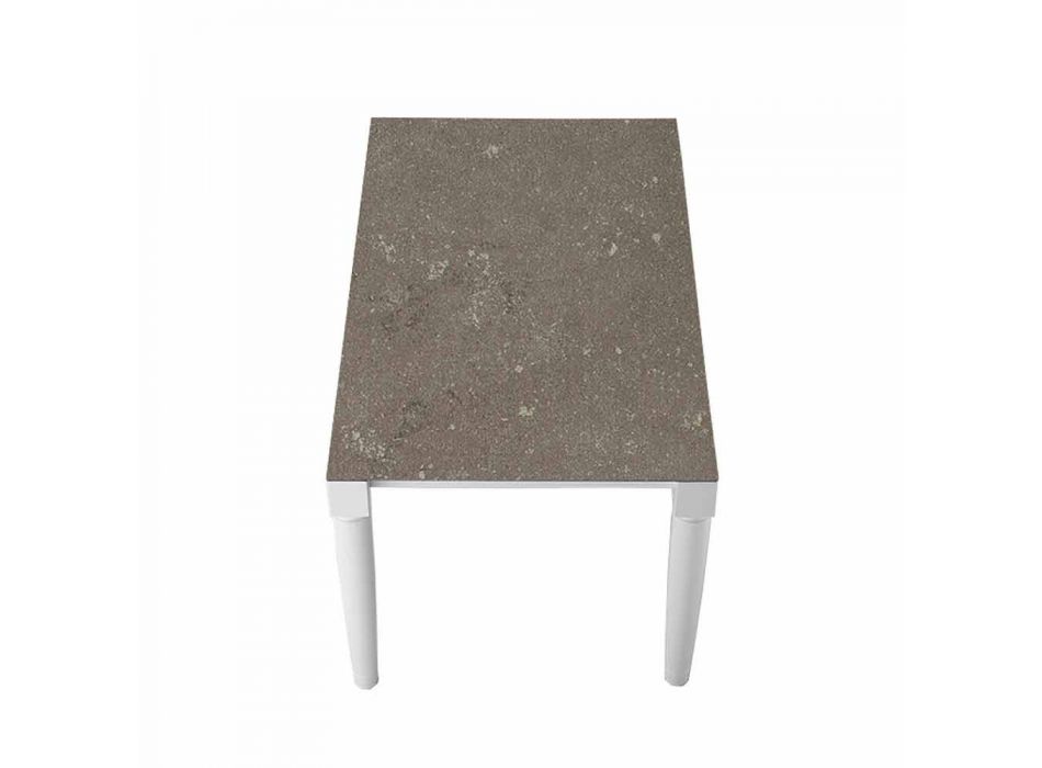 6-osobowy ceramiczny stół i nogi z białego drewna - Claudiano Viadurini