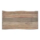 Stół z drewna akacjowego z wkładem z recyklingu i stalą Homemotion - Zalma Viadurini