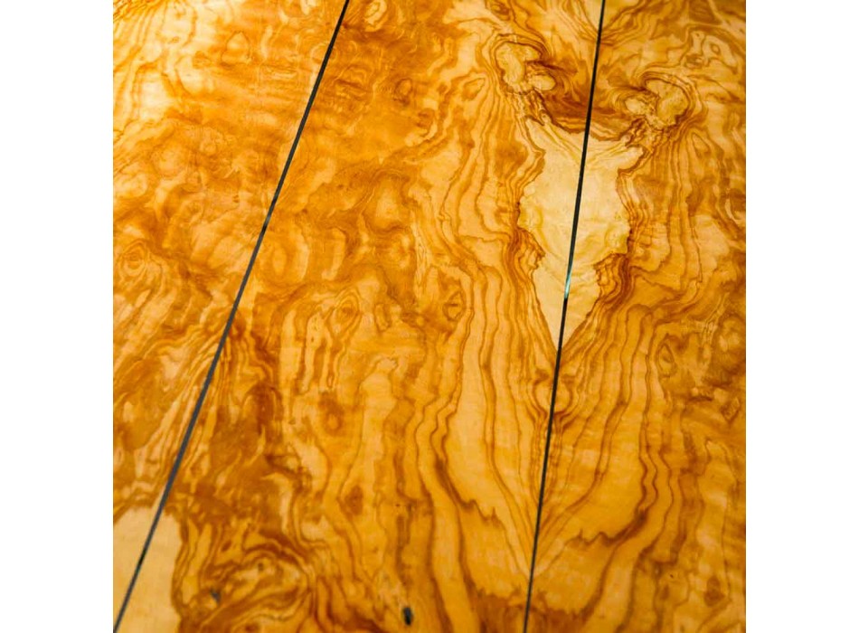 W drewna i szkła stołowego z oliwek Portofino kształcie kwadratu Viadurini
