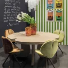 szczotkowanego dębowy stół z wykończeniem wosku Andy Viadurini