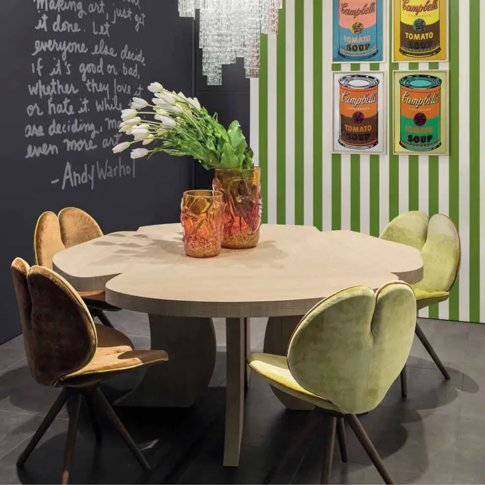 szczotkowanego dębowy stół z wykończeniem wosku Andy Viadurini