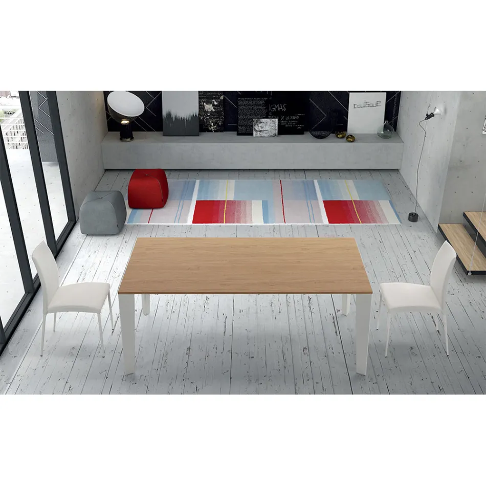 Fornirowany drewniany stół z możliwością rozciągnięcia do 325 cm Made in Italy – lata 70 Viadurini