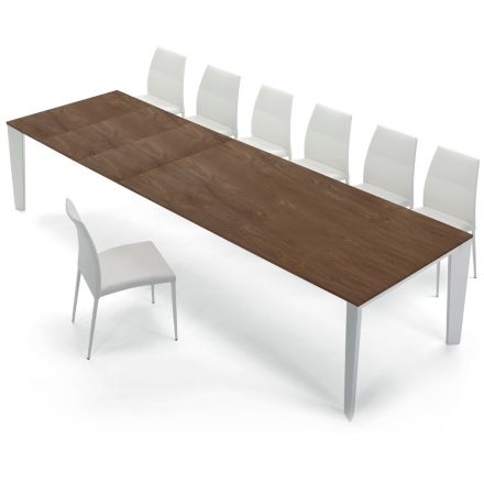 Fornirowany drewniany stół z możliwością rozciągnięcia do 325 cm Made in Italy – lata 70 Viadurini