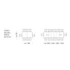 Rozkładany drewniany stół laminowany do 470 cm Made in Italy – Gordito Viadurini