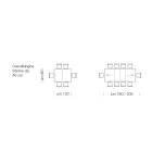 Rozkładany drewniany stół z laminatu do 470 cm Made in Italy – Gordito Viadurini