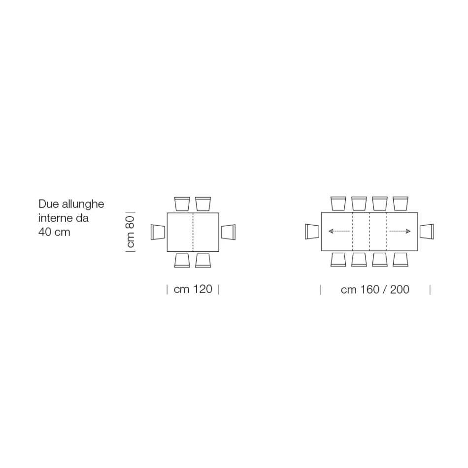 Rozkładany drewniany stół z laminatu do 470 cm Made in Italy – Gordito Viadurini