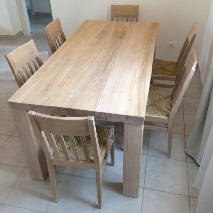 Stół z litego drewna jesionowego o klasycznym designie Made in Italy - Nicea Viadurini