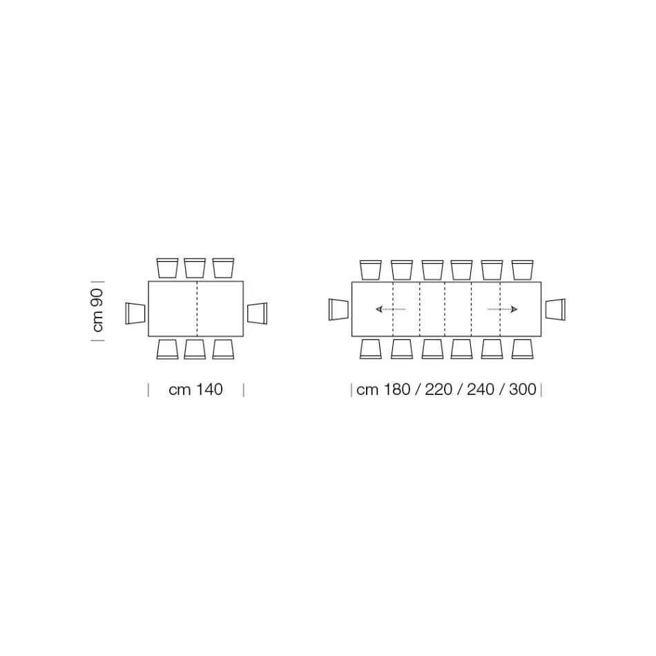 Rozkładany drewniany stół z melaminy do 470 cm Wyprodukowano we Włoszech – Gordito Viadurini