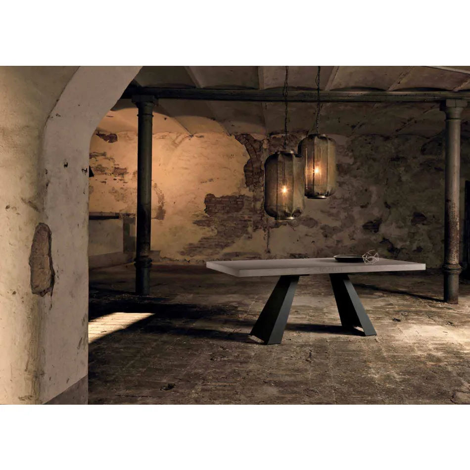 Nowoczesny dębowy stół wiązany wykonany we Włoszech Zerba Viadurini