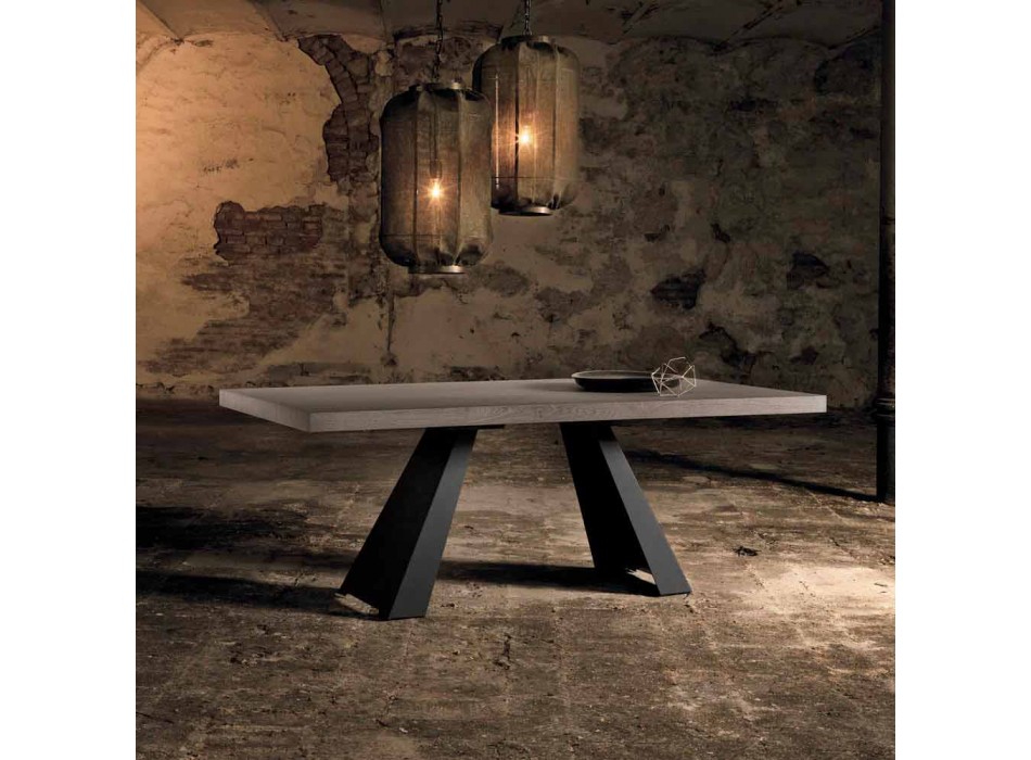 Nowoczesny dębowy stół wiązany wykonany we Włoszech Zerba Viadurini