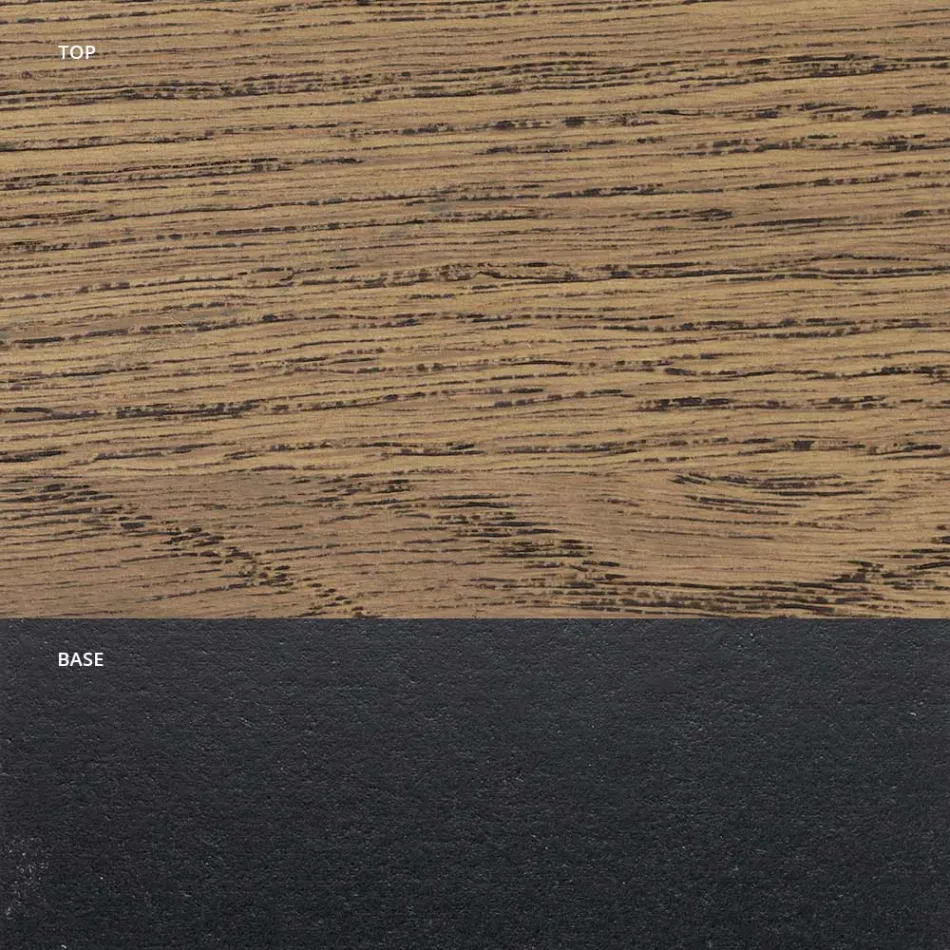 Stół z platerowanego dębu Masellato i metalu Wyprodukowano we Włoszech - Seul Viadurini