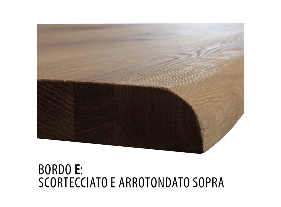 Stół z dębu Masellato i metalowych nóg Made in Italy - Consuelo Viadurini