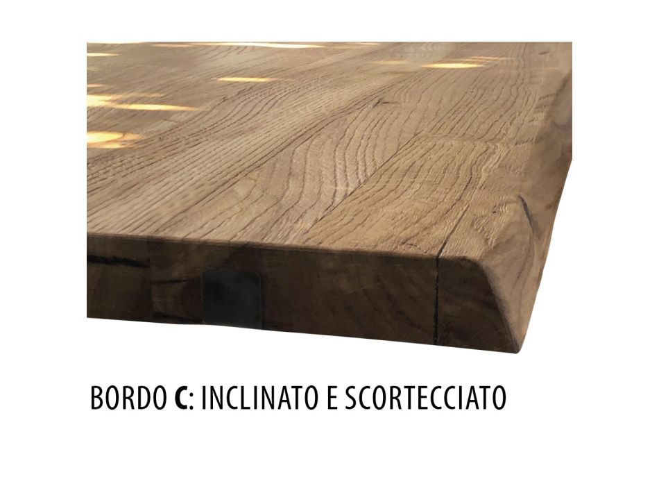 Stół z litego dębu i metalowe nogi Made in Italy - Consuelo Viadurini