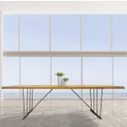 Stół z litego dębu i metalowe nogi Made in Italy - Consuelo Viadurini