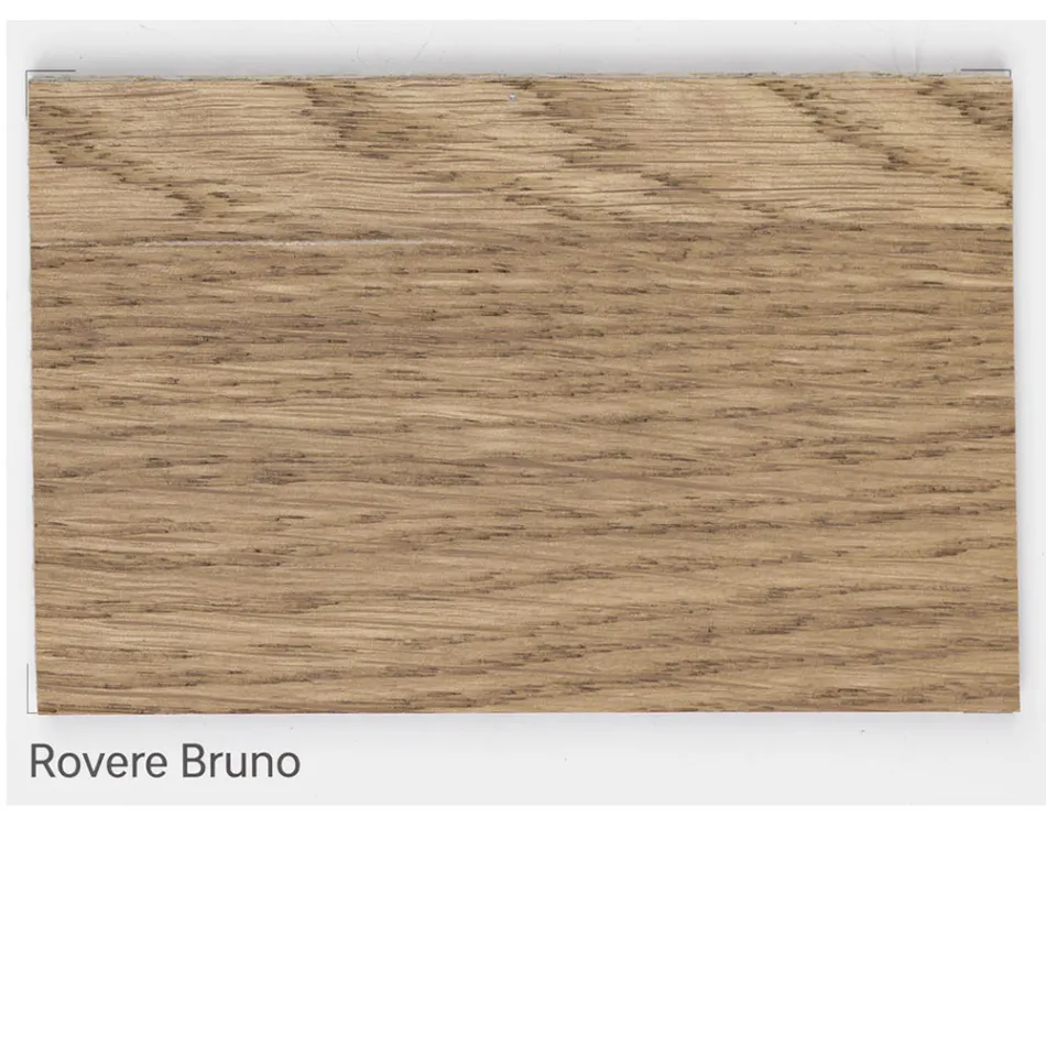 Stół z fornirowanego sękatego dębu i metalowych nóg Made in Italy - Vicente Viadurini