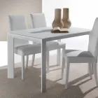 Wysuwany stół ze szkła hartowanego z pojedynczym przedłużeniem książki Phoenix Viadurini