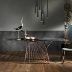 Nowoczesny stół ze szkła hartowanego wyprodukowanego we Włoszech, Mitia Viadurini