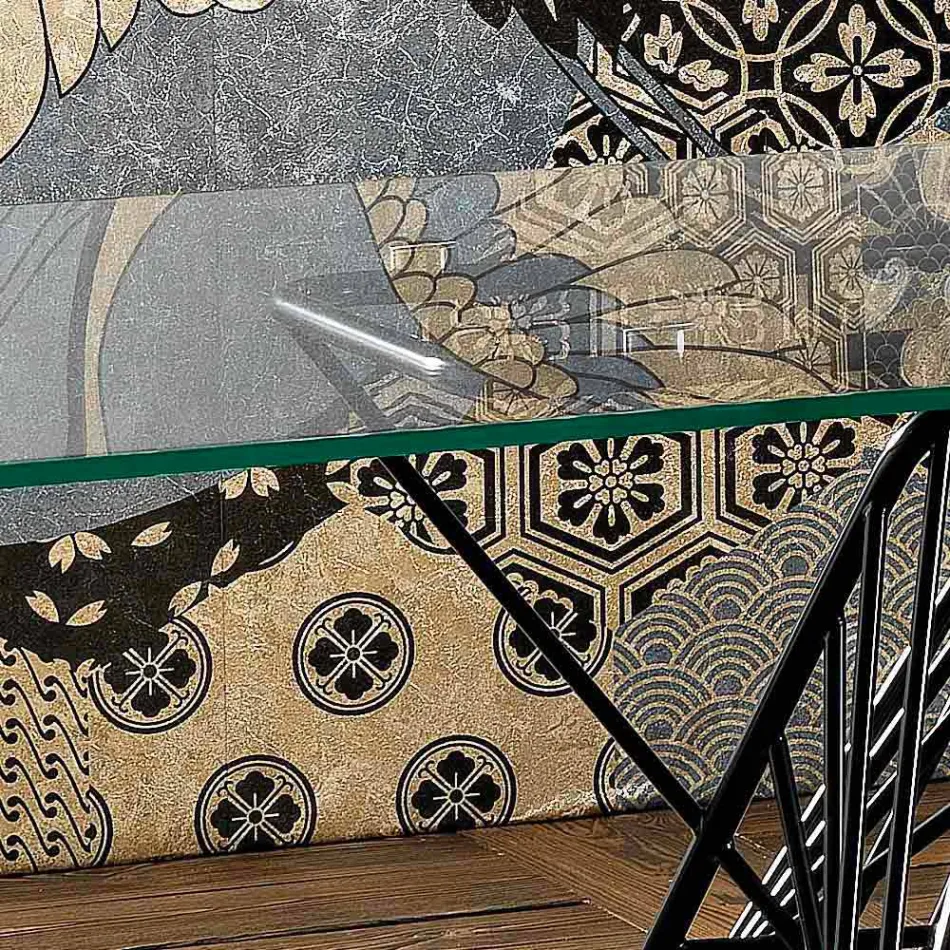 Nowoczesny stół ze szkła hartowanego wyprodukowany we Włoszech, Mitia Viadurini