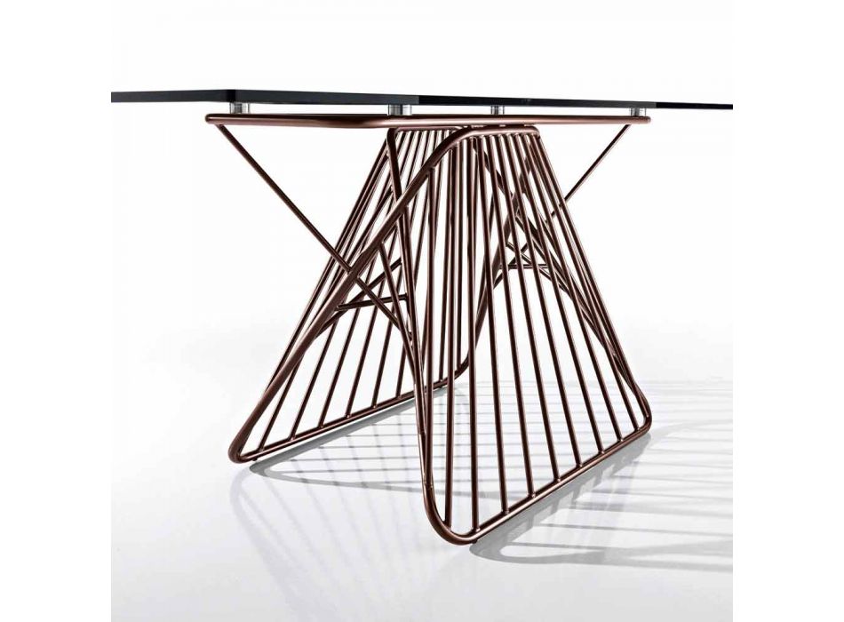 Nowoczesny stół ze szkła hartowanego wyprodukowany we Włoszech, Mitia Viadurini