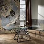 Nowoczesny stół ze szkła hartowanego wyprodukowanego we Włoszech, Mitia Viadurini