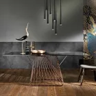 Nowoczesny stół ze szkła hartowanego wyprodukowany we Włoszech, Mitia Viadurini