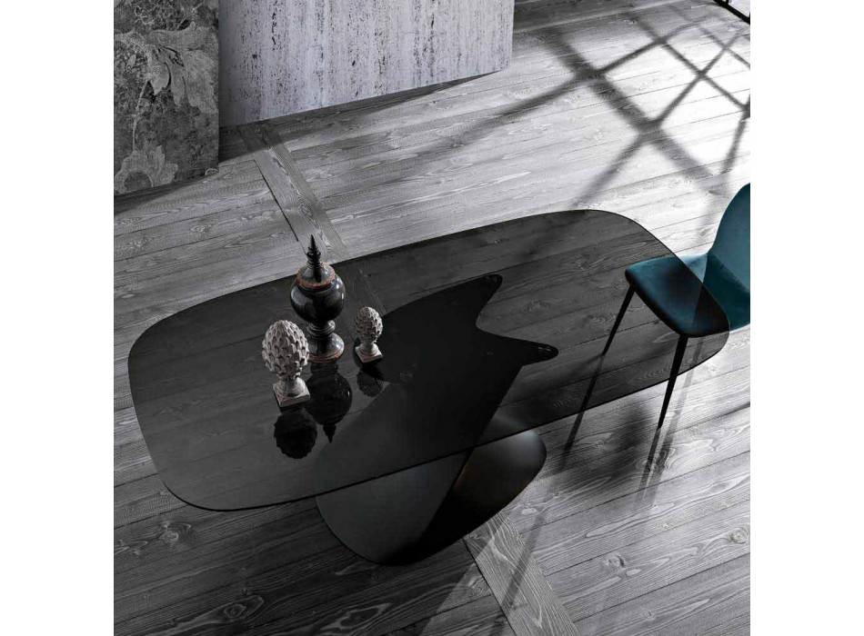 Nowoczesny stół ze szkła hartowanego produkowany we Włoszech, Clark Viadurini