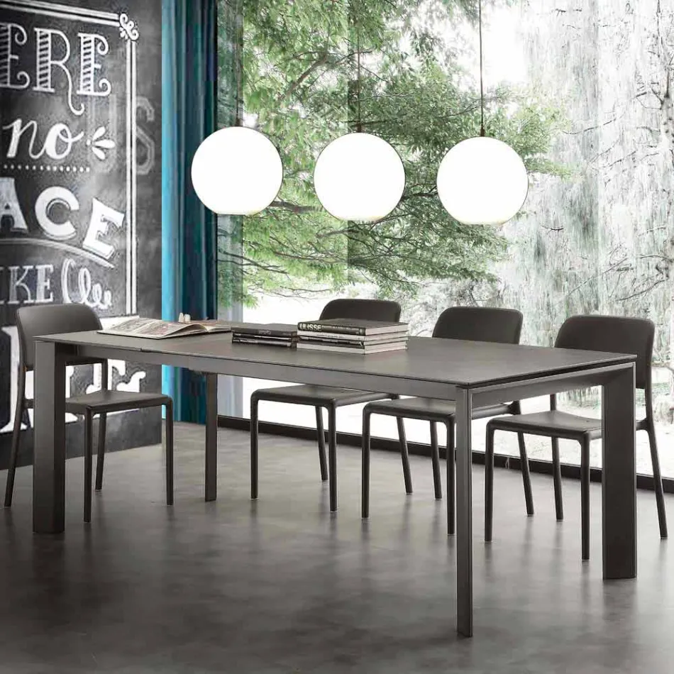 Rozkładany stół ze szkła ceramicznego do 240 cm Terni Viadurini