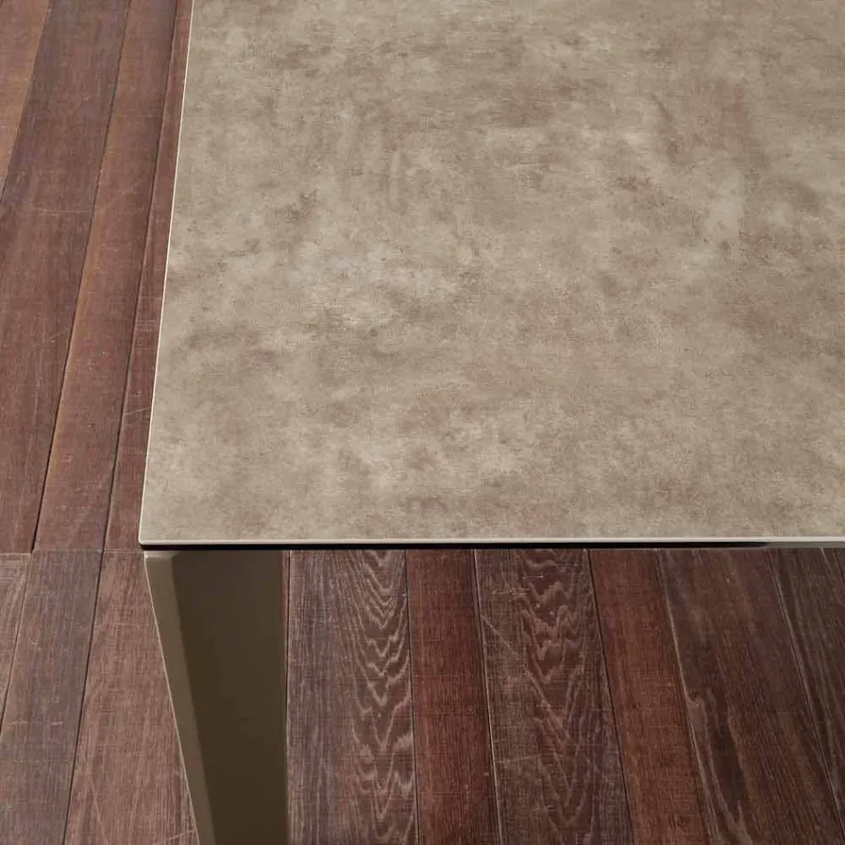 Rozkładany stół ze szkła ceramicznego do 240 cm Terni Viadurini