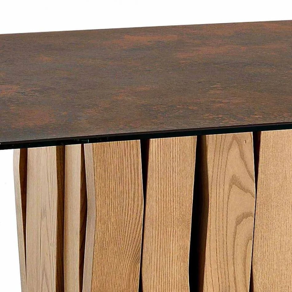 Nowoczesny szklany stół ceramiczny wykonany we Włoszech, Egisto Viadurini