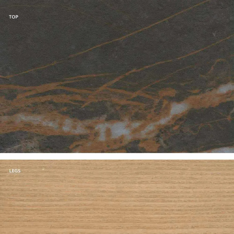 Nowoczesny szklany stół ceramiczny wykonany we Włoszech, Egisto Viadurini