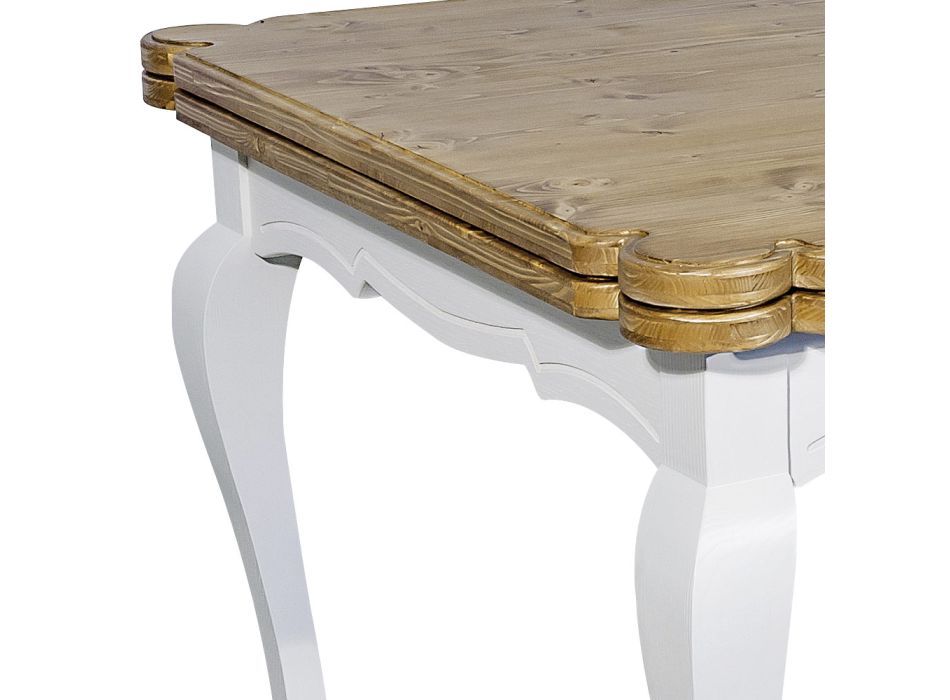 Rozkładany stół do wnętrz z jodły z profilowanymi narożnikami Made in Italy - Faramir Viadurini
