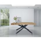 Rozkładany stół wewnętrzny z litego drewna i metalu Made in Italy - Khal Viadurini