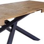 Rozkładany stół wewnętrzny z litego drewna i metalu Made in Italy - Khal Viadurini