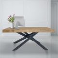 Rozkładany stół wewnętrzny z litego drewna i metalu Made in Italy - Khal