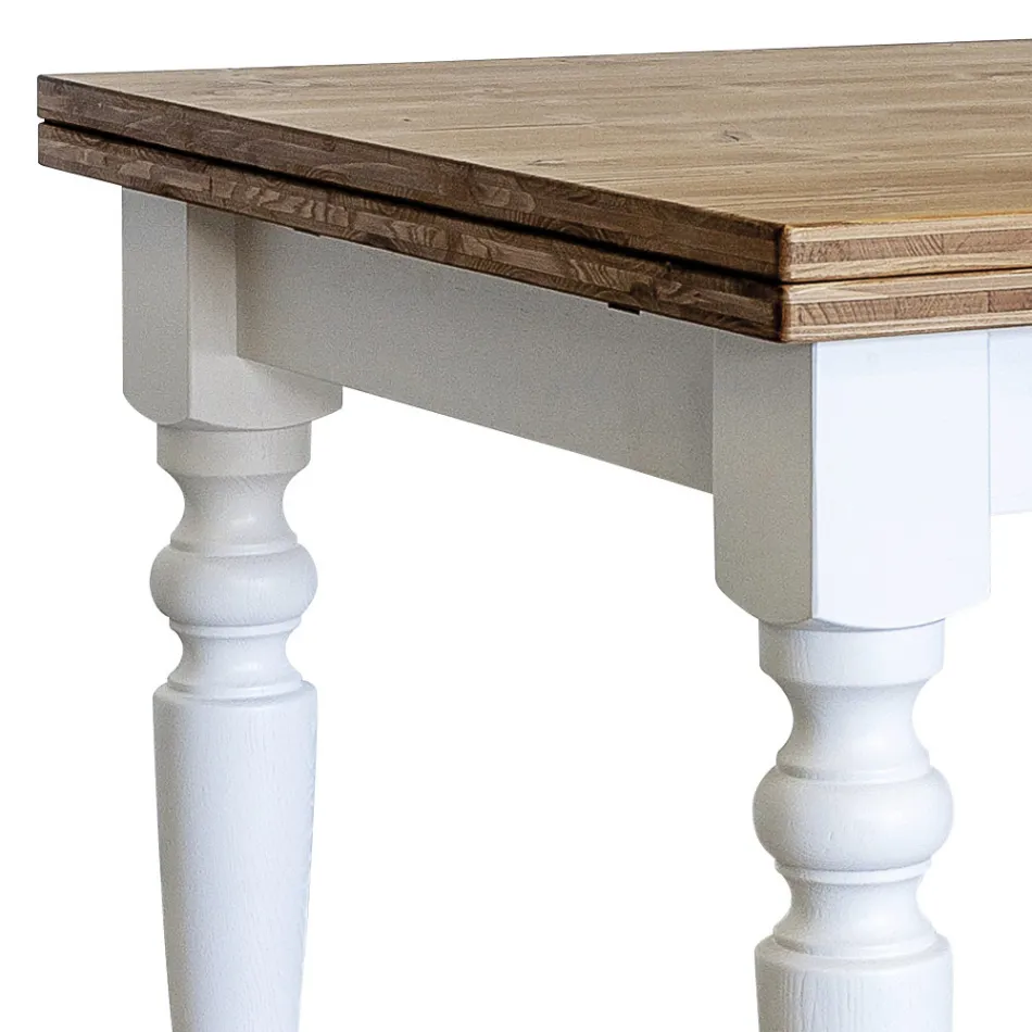 Rozkładany stół dzienny z jodły skandynawskiej Made in Italy - Benidorm Viadurini