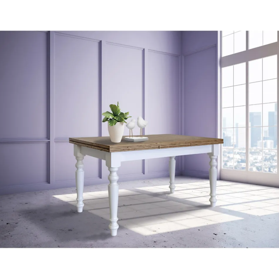 Rozkładany stół dzienny z jodły skandynawskiej Made in Italy - Benidorm Viadurini