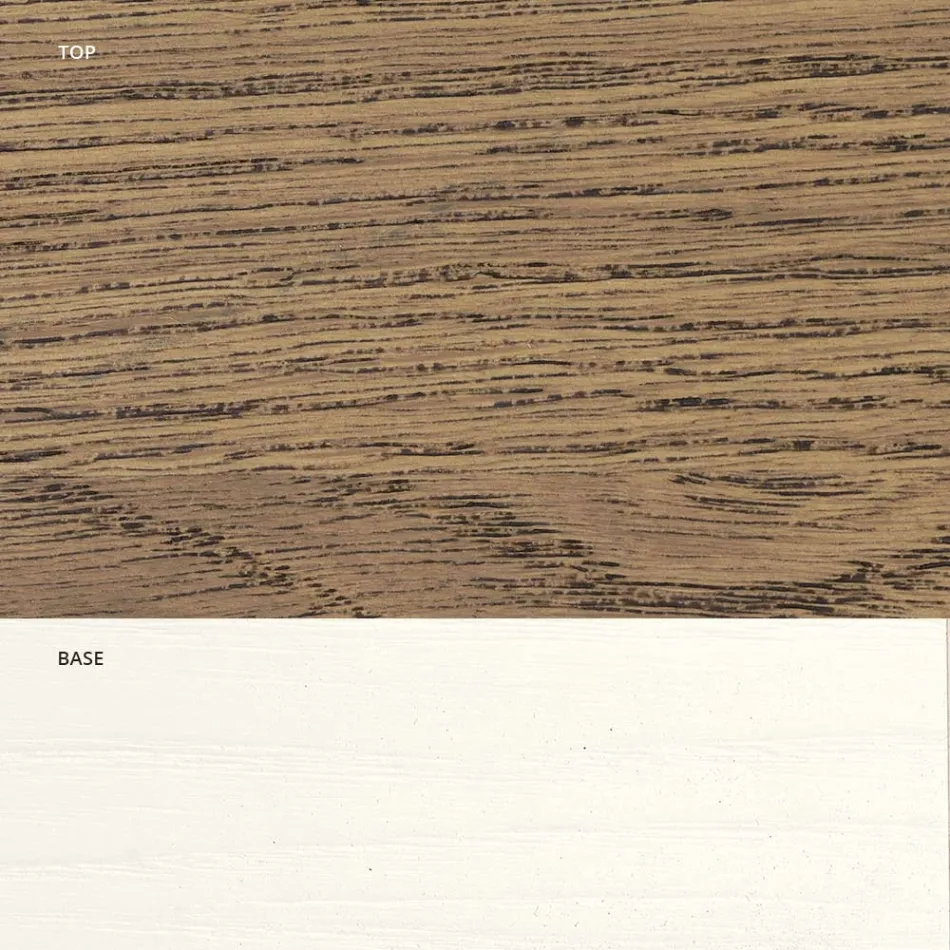 Rozkładany stół dzienny z dębu z profilowanymi narożnikami Made in Italy - Rafael Viadurini