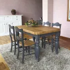 Rozkładany stół dzienny z dębu z profilowanymi narożnikami Made in Italy - Rafael Viadurini