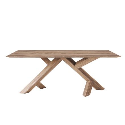Stół dzienny z prawdziwego solidnego orzecha włoskiego Made in Italy - Boromir Viadurini