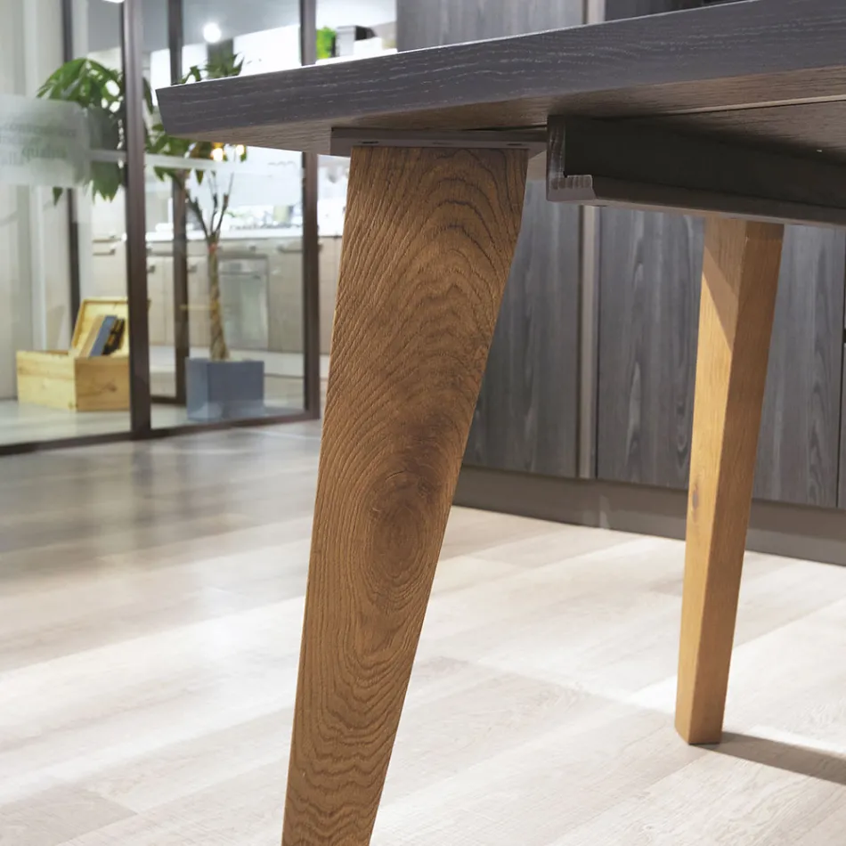 Stół dzienny z dębu Massellato dostępny z różnymi krawędziami Made in Italy - Treebeard Viadurini