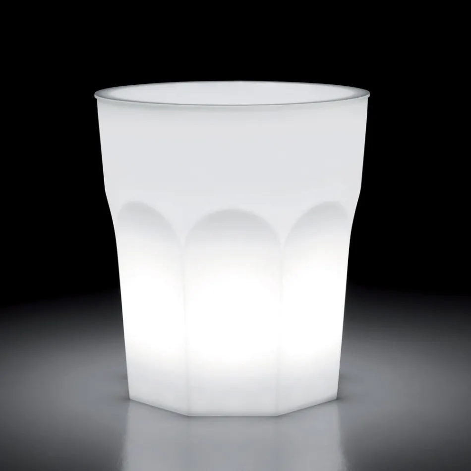 Designerski stolik świetlny do użytku zewnętrznego z polietylenu i Hpl Made in Italy - Pucca Viadurini