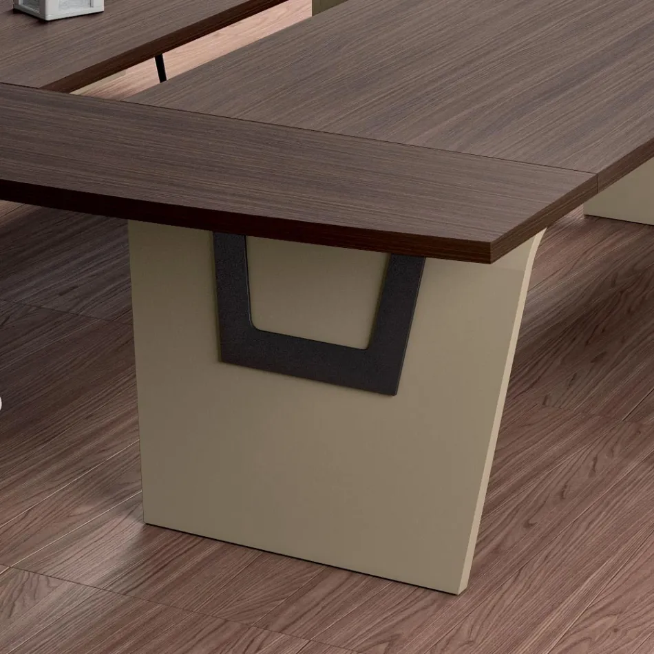 Stół konferencyjny z melaminy projektu Andrea Stramigioli - Butterfly Viadurini