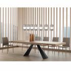 Nowoczesny rozkładany stół do 260/280 cm z drewna i metalu - Teramo Viadurini