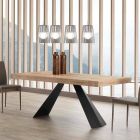 Nowoczesny rozkładany stół do 260/280 cm z drewna i metalu - Teramo Viadurini