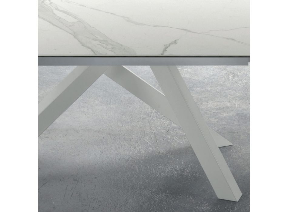 Nowoczesny stół rozkładany do 278 cm z ceramiki Made in Italy - Settimmio Viadurini